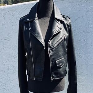NEW "Let it Ride"Black MOTO Faux Leather Jacket is NWT